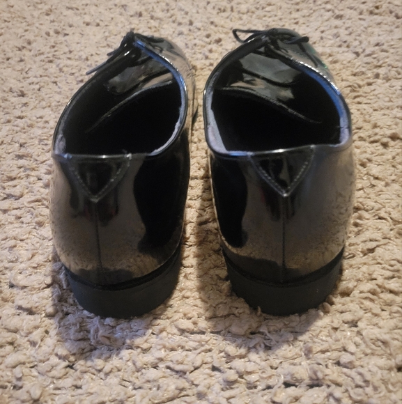 VIBRAM Pointed Toe Shiny Dress Shoes Black Size 10.5 - Picture 5 of 14